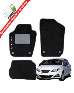 Serie 4 TAPPETI - TAPPETINI in Moquette Neri per SEAT IBIZA IV dal 2008 al 2017