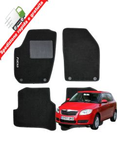 SERIE 4 TAPPETI - TAPPETINI IN MOQUETTE NERI PER FABIA dal 2007 al 2014