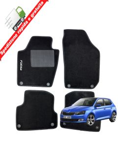 SERIE 4 TAPPETI - TAPPETINI IN MOQUETTE NERI PER FABIA II dal 2014 al 2014