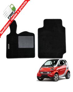 SERIE 2 TAPPETI - TAPPETINI IN MOQUETTE NERI PER SMART FORTWO 450 - 2004 ->2007