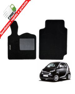 SERIE 2 TAPPETI - TAPPETINI IN MOQUETTE NERI PER SMART FORTWO 451 - 2007 ->2014