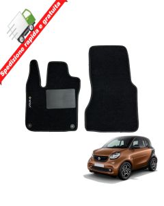 SERIE 2 TAPPETI - TAPPETINI IN MOQUETTE NERI PER SMART FORTWO 453 dal 2014 