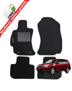 SERIE 4 TAPPETI - TAPPETINI IN MOQUETTE NERI PER SUBARU FORESTER DAL 2013 A 2016