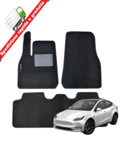 SERIE 4 TAPPETI - TAPPETINI IN MOQUETTE NERI PER MODEL Y dal 2019 in poi