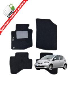 SERIE 4 TAPPETI - TAPPETINI IN MOQUETTE NERI PER AYGO dal 2005 al 2014