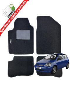 SERIE 4 TAPPETI - TAPPETINI IN MOQUETTE NERI PER YARIS 5 porte dal 1999 al 2005