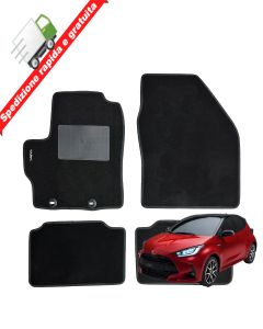 W-Parts Serie 4 TAPPETI - TAPPETINI in Moquette Neri per TOYOTA YARIS IV -2020->
