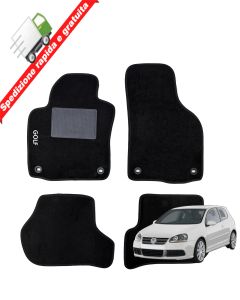 SERIE 4 TAPPETI - TAPPETINI IN MOQUETTE NERI PER VOLKSWAGEN GOLF DAL 2003 A 2008